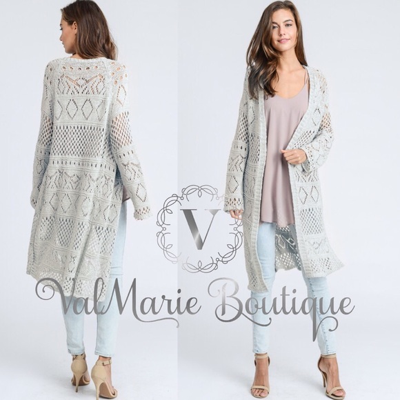 ❤️LAST 1 - Light gray knitted long breezy cardigan - Picture 2 of 3